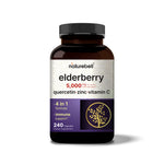 Sambucus Elderberry Capsules, 5000mg Per Serving with Quercetin 500mg, Vitamin C and Zinc, 240 Count