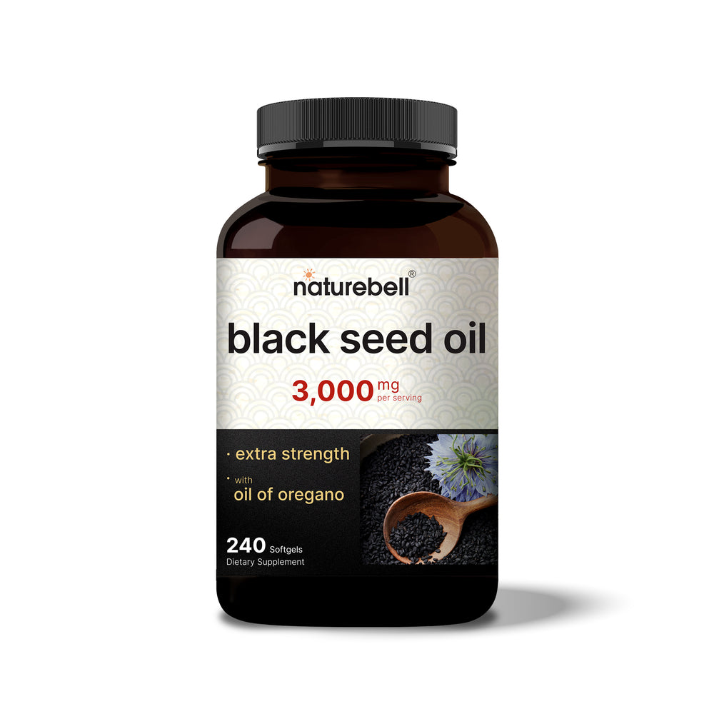 Black seed oil 3000mg with Oregano Oil, 240 Softgels – NatureBell