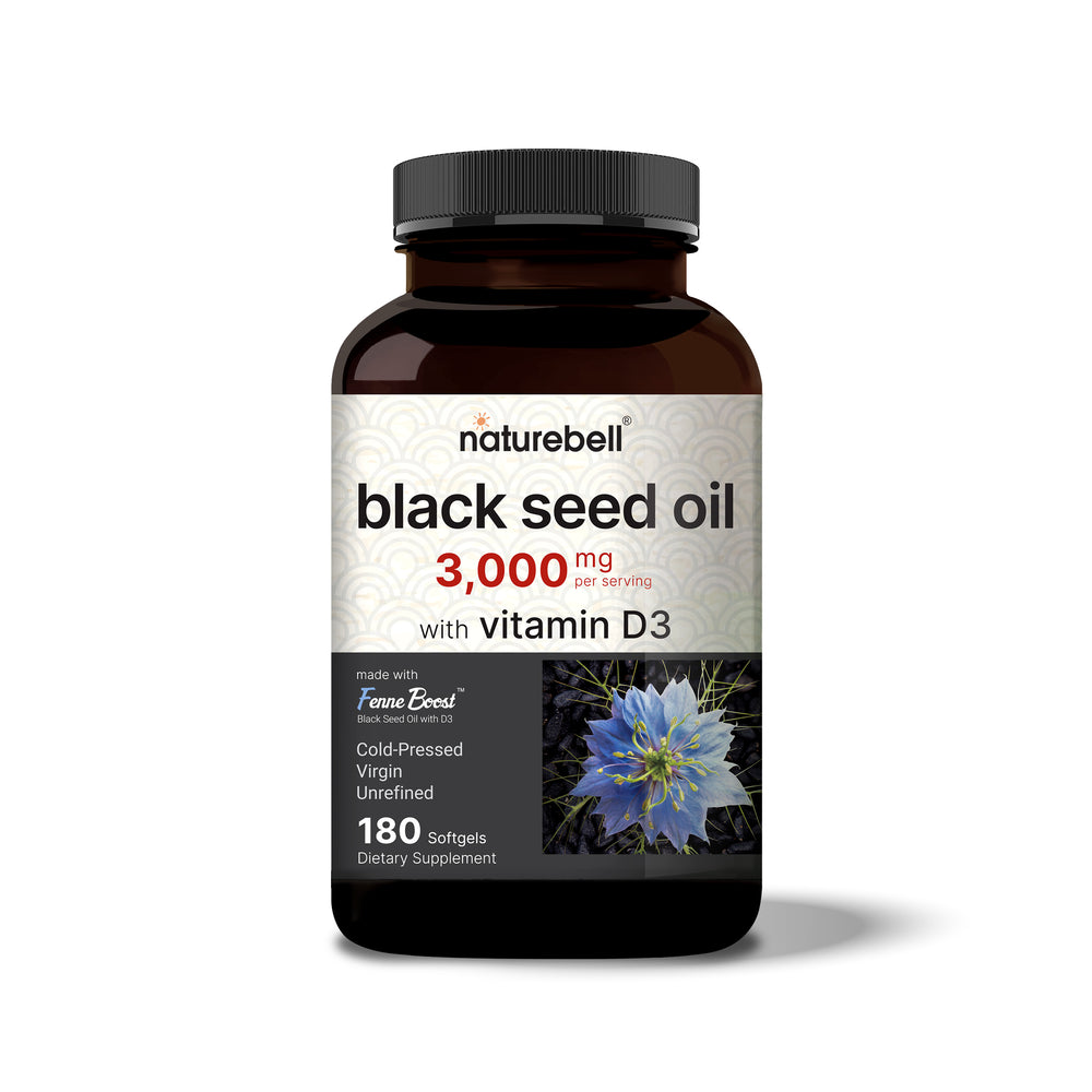 Black Seed Oil with Vitamin D3 2,000IU, 180 Softgels