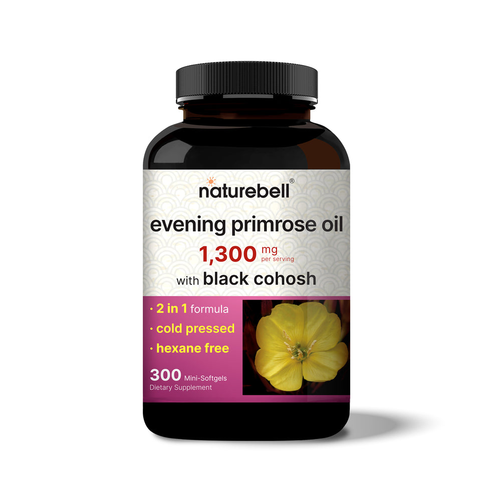 Evening Primrose Oil with Black Cohosh, 1,300mg Per Serving, 300 Mini-Softgels