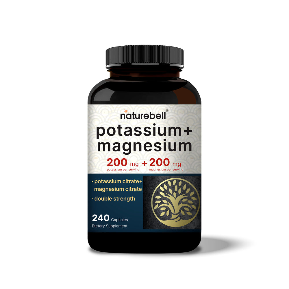 Potassium Magnesium Supplement – Potassium 200mg + Magnesium 200mg | 240 Capsules