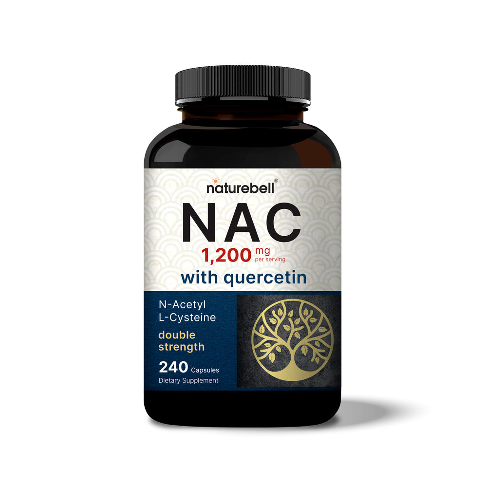 NAC Supplement (N-Acetyl Cysteine) with Quercetin, 1,200mg Per Serving, 240 Capsules