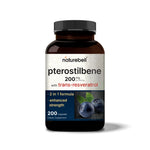 Pterostilbene with 98% Trans-Resveratrol, 200mg Per Serving, 200 Capsules