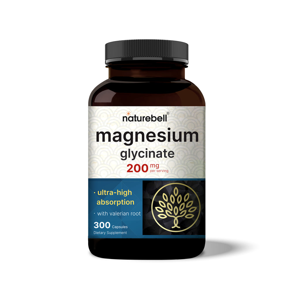 Magnesium Glycinate 200mg with Valerian Root, 300 Capsules