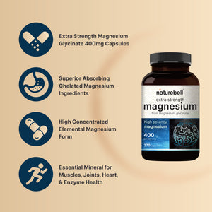 Magnesium Glycinate 400mg, 270 Capsule