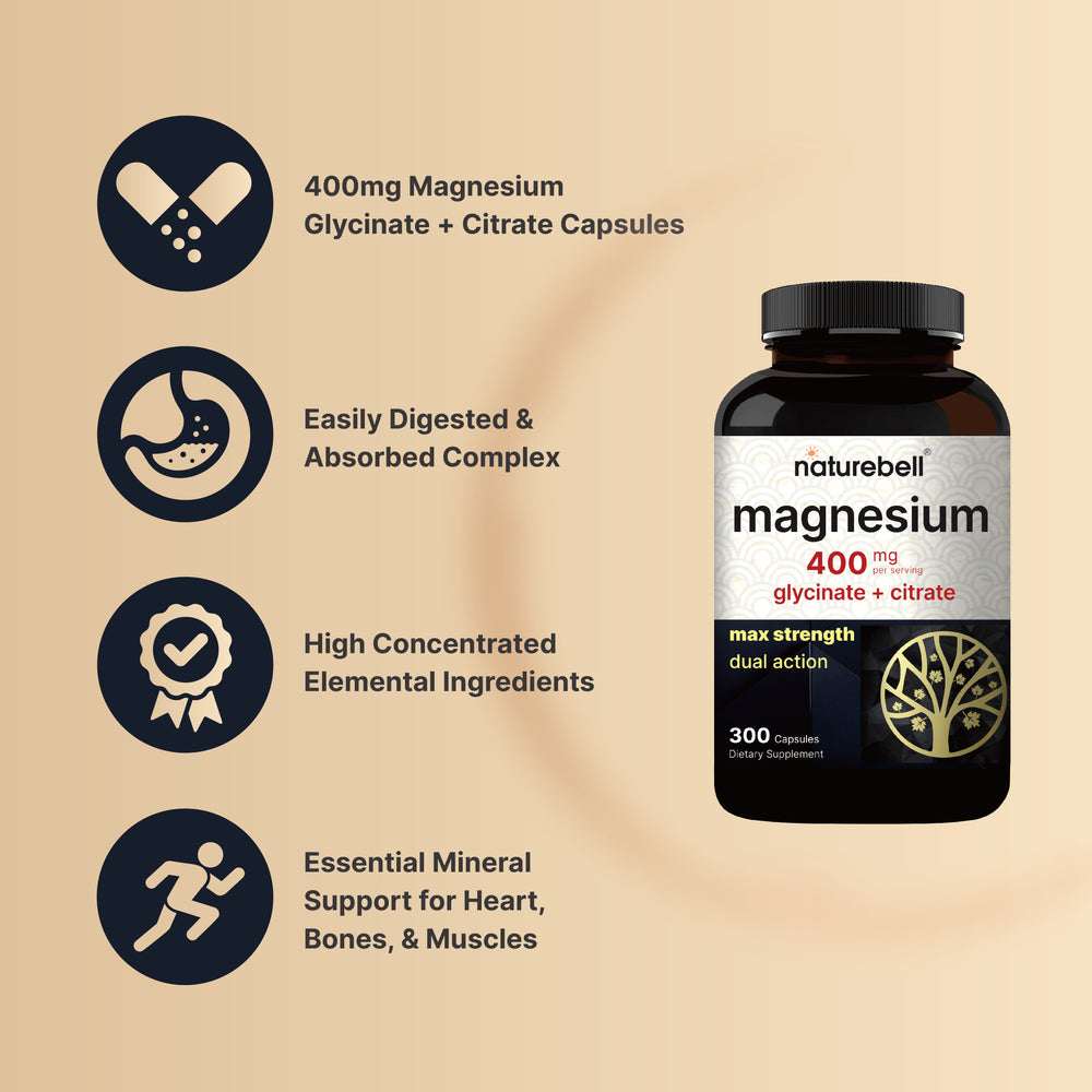 Magnesium Complex 400mg Supplement, 300 Capsule