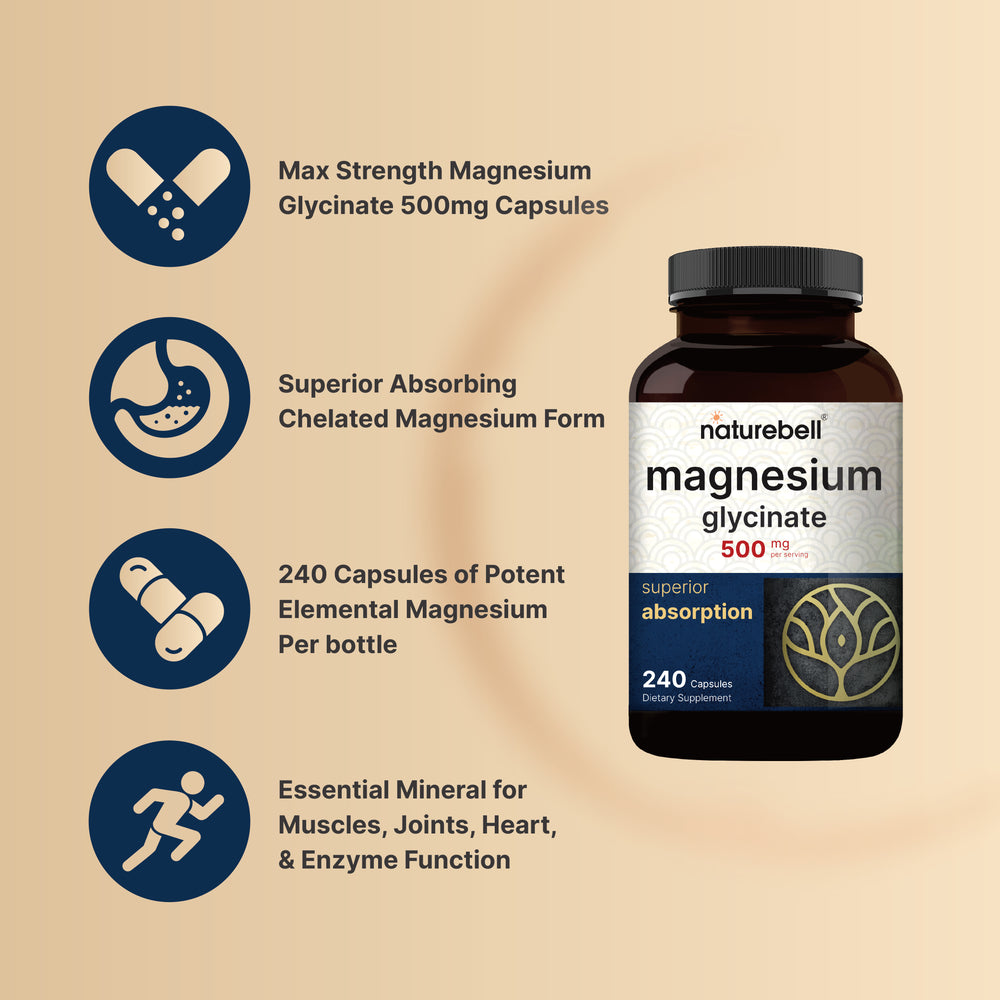
            
                Load image into Gallery viewer, Magnesium Glycinate 500mg, 240 Capsules
            
        