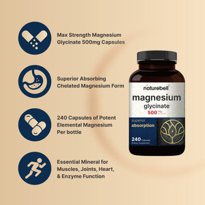 Magnesium Glycinate 500mg, 240 Capsules