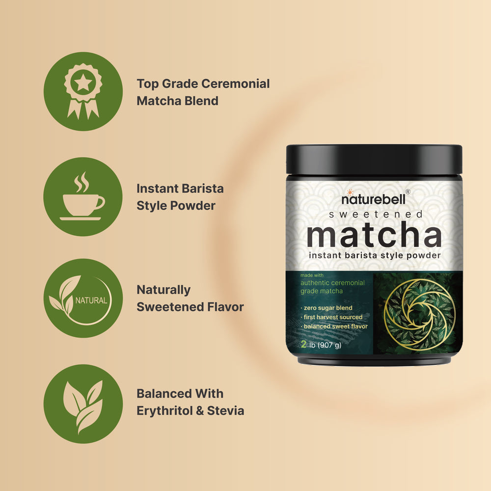Matcha Latte Powder | Sweet Matcha Green Tea Powder, Sugar Free, 2 Pounds