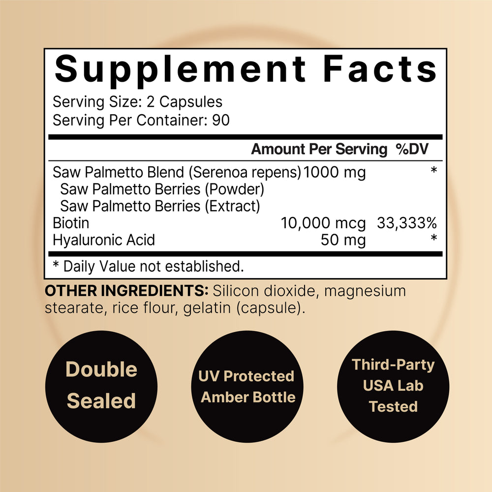 Saw Palmetto Supplement 1000mg , 180 Capsule